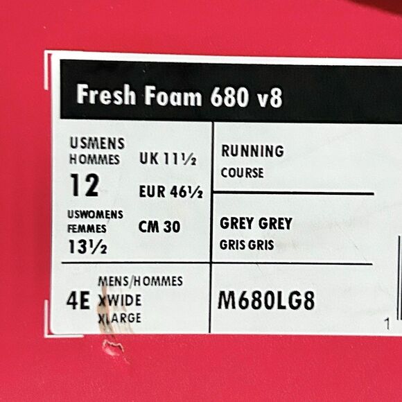 New Balance Fresh Foam 680v8 “Harbor Grey Men’s Size 9-12 4E Running Shoes main image 7